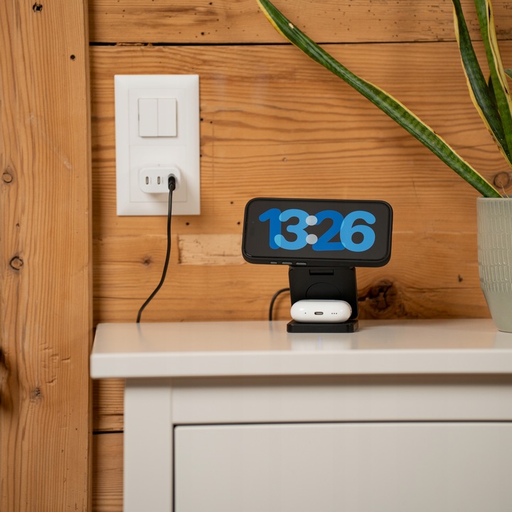 ŁADOWARKA INDUKCYJNA 3W1 DO MAGSAFE SKŁADANA DO IPHONE AIRPODS APPLE WATCH