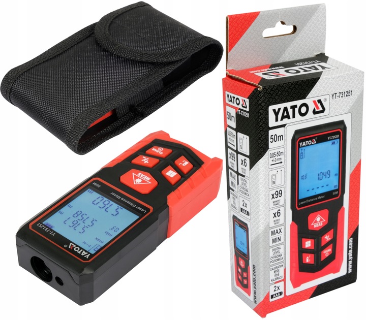 DALMIERZ LASEROWY CYFROWY MIERNIK ODLEGŁOŚCI 50M YATO