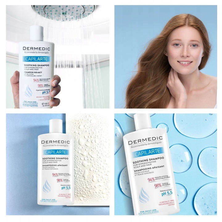 Dermedic Capilarte, szampon kojący do włosów i nadwrażliwej skóry, 300 ml