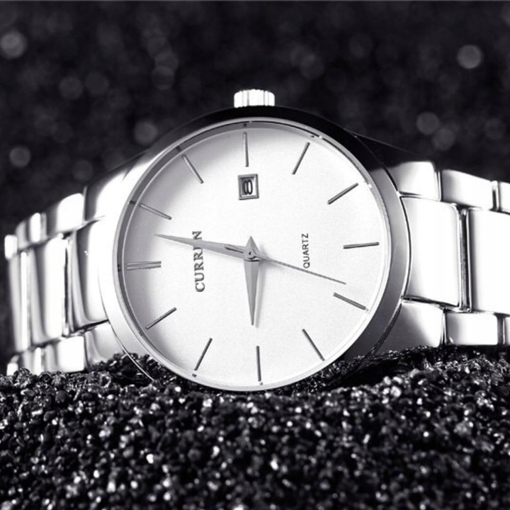 ZEGAREK MĘSKI CURREN KLASYCZNY STALOWY ELEGANCKI DATOWNIK 4 KOLORY PREZENT