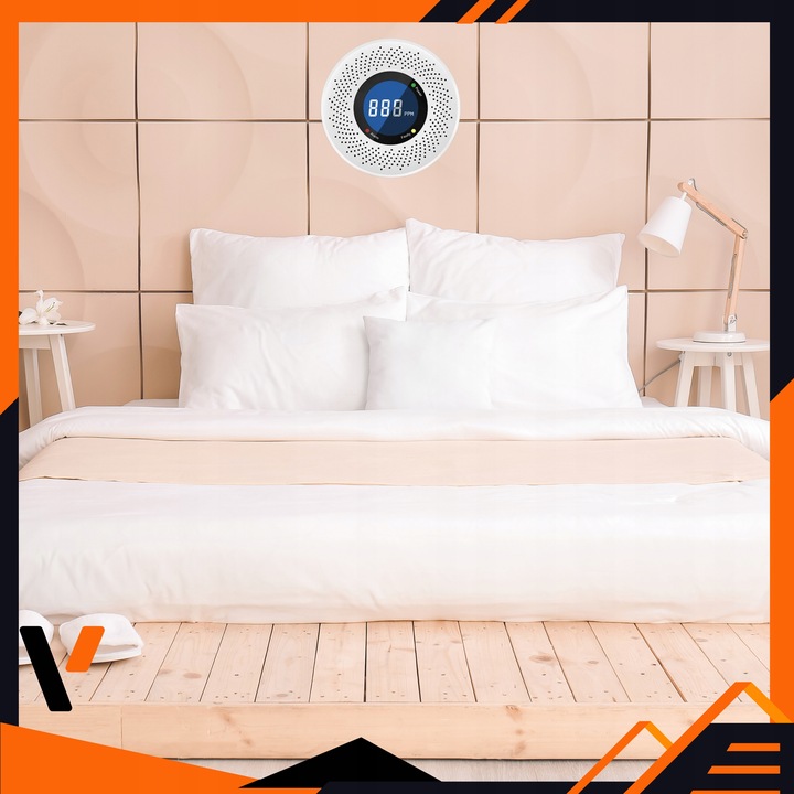 CZUJNIK CZADU DETEKTOR TLENKU WĘGLA EKRAN LCD CERTYFIKOWANY GŁOŚNY