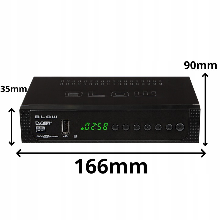 TUNER DEKODER DVB-T2 TV NAZIEMNEJ H.265 HEVC FULL HD USB HDMI BATERIE