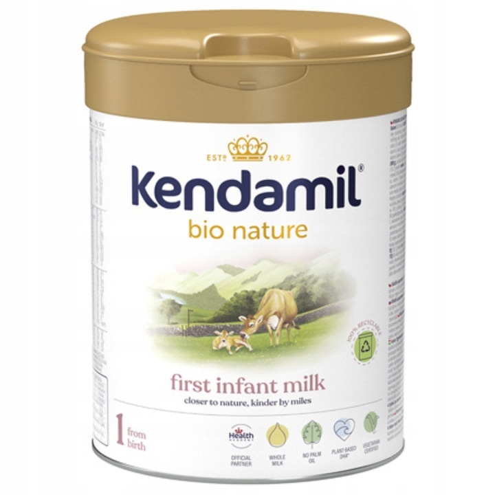 Mleko Początkowe Kendamil 1 Premium Bio Nature Bez Oleju Rybiego 800g