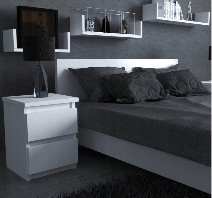 Szafka nocna 2szuflady stolik rtv komoda BIAŁY MAT