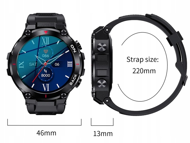SMARTWATCH Zegarek Sportowy Męski GPS do Biegania
