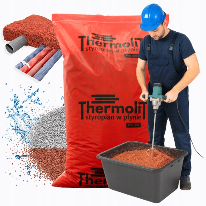THERMOLIT styropian podłogowy w płynie GRANULAT EPS100 styrobeton worek 60l