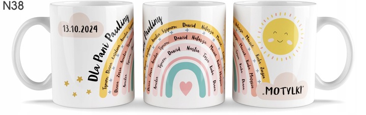 prezent dzień NAUCZYCIELA PRZEDSZKOLANKI WYCHOWAWCY kubek z imionami