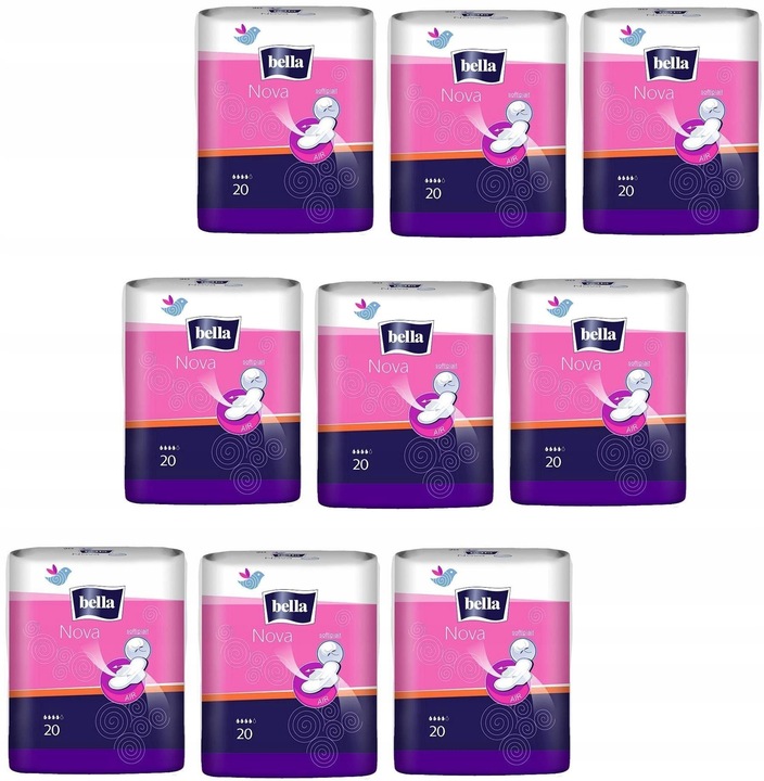 Podpaski ze skrzydełkami Bella Nova 20 szt x9op= 180szt