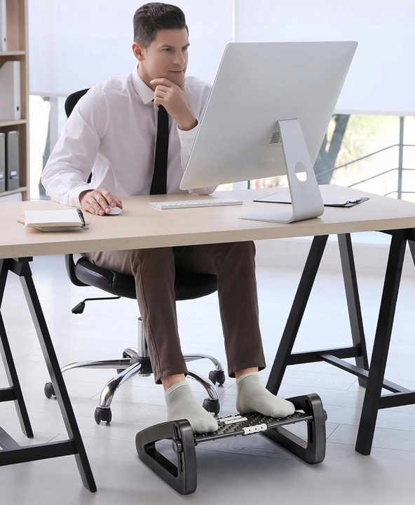 PODNÓŻEK BIUROWY PODSTAWA PLATFORMA POD STOPY REGULOWANY 6X ANTYPOŚLIZGOWY