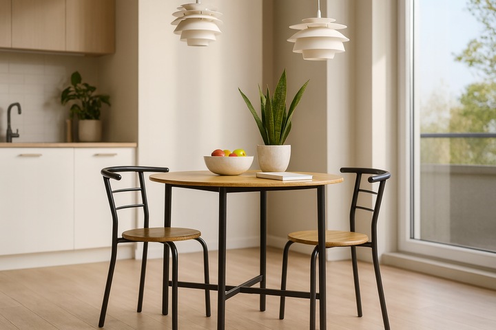 ZESTAW MEBLI ERGONOMICZNY 4 KRZESŁA STÓŁ DO KUCHNI SALONU JADALNI LUGO