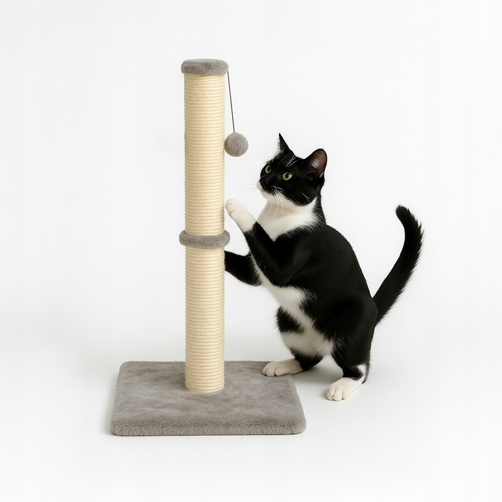 Drapak Dla Kota Wieża SŁUPEK Wysoki 90 cm + Zabawka Sznurek Kulka Pompon