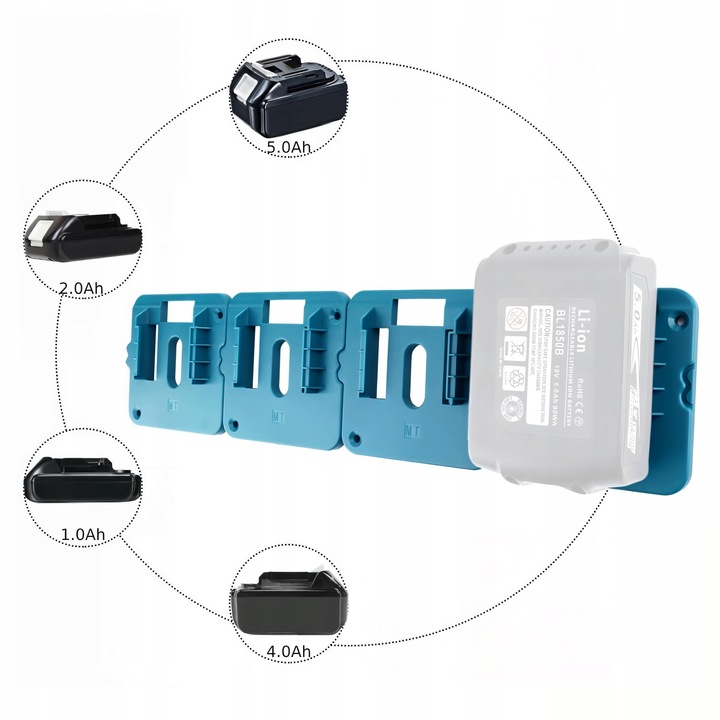 x6 UCHWYT WIESZAK NA BATERIE AKUMULATOR/ ŚCIENNY/ POD BLAT/ DO MAKIT A