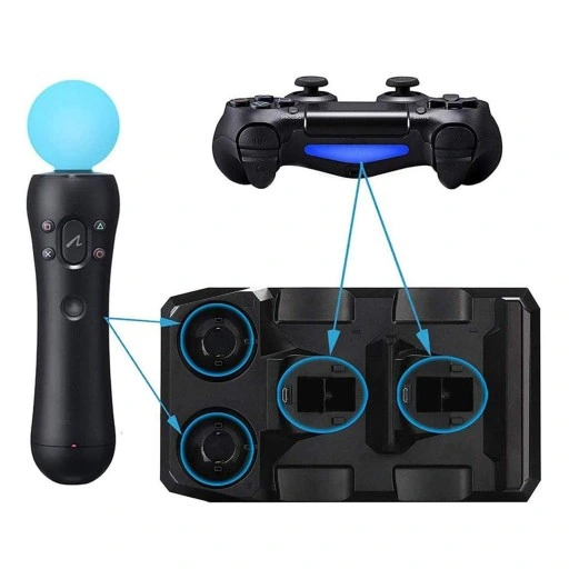 DUŻA Ładowarka STACJA DOKUJĄCA do PS4 DualShock MOVE Kontroler Pad 4w1