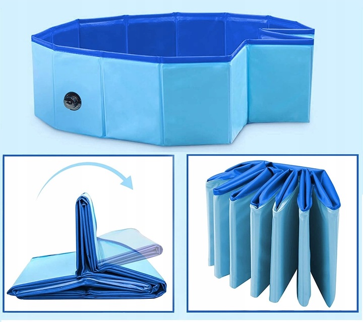 BASEN dla psa składany na lato upał mały 80x30cm