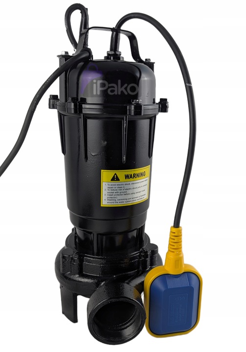 MOCNA POMPA Z PŁYWAKIEM DO WODY SZAMBA Z ROZDRABNIACZEM i NOŻEM TNACYM