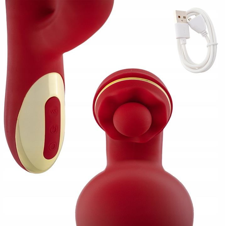 Wibrator Damski Duży Obrotowo Posuwisty Masażer 10 Trybów Wibracji 3w1