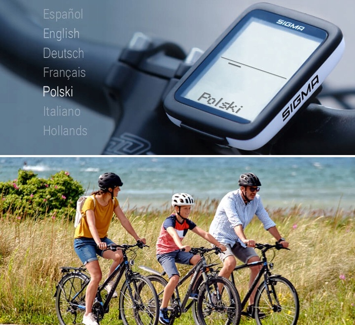 MARKOWY LICZNIK ROWEROWY SIGMA 10.0 IPX8 POLSKIE MENU TERMOMETR START/STOP