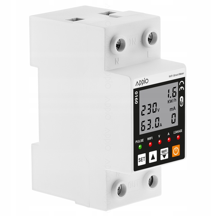 Licznik prądu energii mocy napięcia TUYA SMART Aplikacja WiFi na szynę