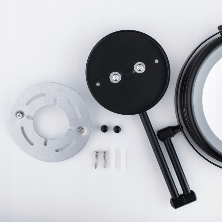 Lusterko kosmetyczne ścienne powiększające do makijażu czarne podświetlane