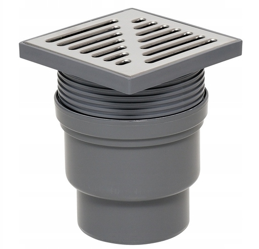 KRATKA ŚCIEKOWA FI 110 PROSTA PIONOWA NIERDZEWNA REGULOWANA 150X150 MM