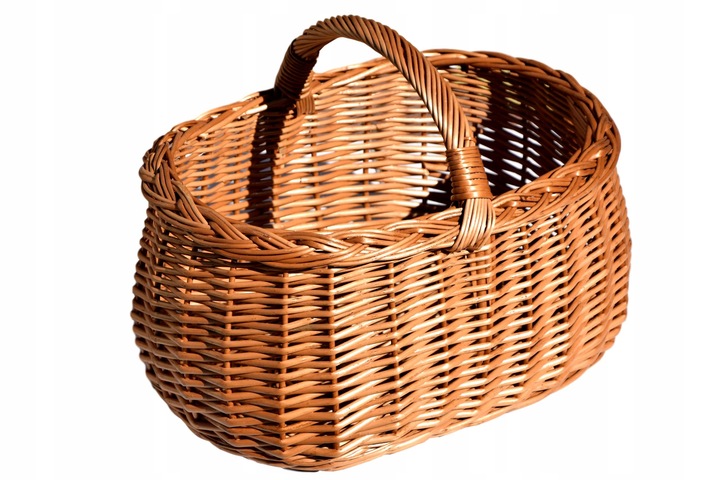 Duży wiklinowy KOSZ na grzyby zakupy KOSZYK piknik