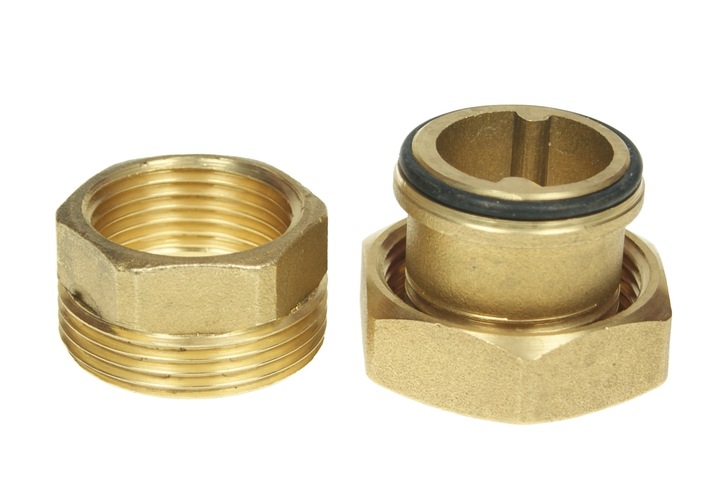 Śrubunek mosiężny 1 " cal prosty z oringiem uszczelką mocny złączka prosta