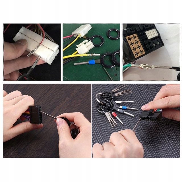 KLUCZE WYJMAKI DO DEMONTAŻU PINÓW KONEKTORÓW RADIA KOSTEK ZESTAW XXL