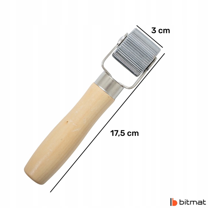 Rolka dociskowa fazowana do mat butylowych wałek z drewnianą rączką