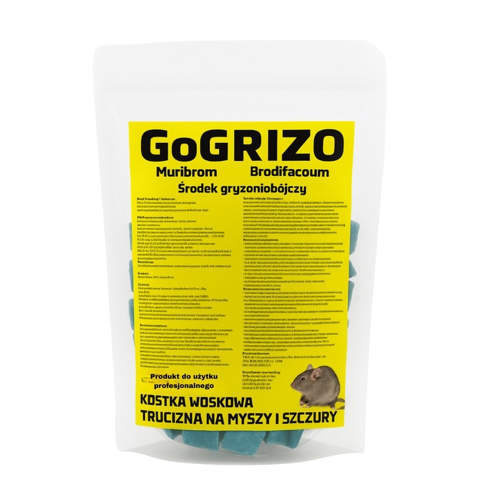 TRUTKA TRUCIZNA NA SZCZURY MYSZY GRYZONIE silna 1,5KG MURIBROM KOSTKA