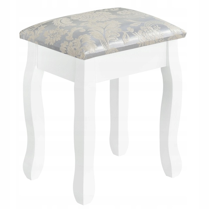 TOALETKA KOSMETYCZNA BIAŁA z LUSTREM + TABORET