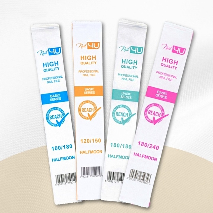 Pilnik do paznokci NAIL4U Łódka Gradacja 180/240 Zestaw 25 sztuk