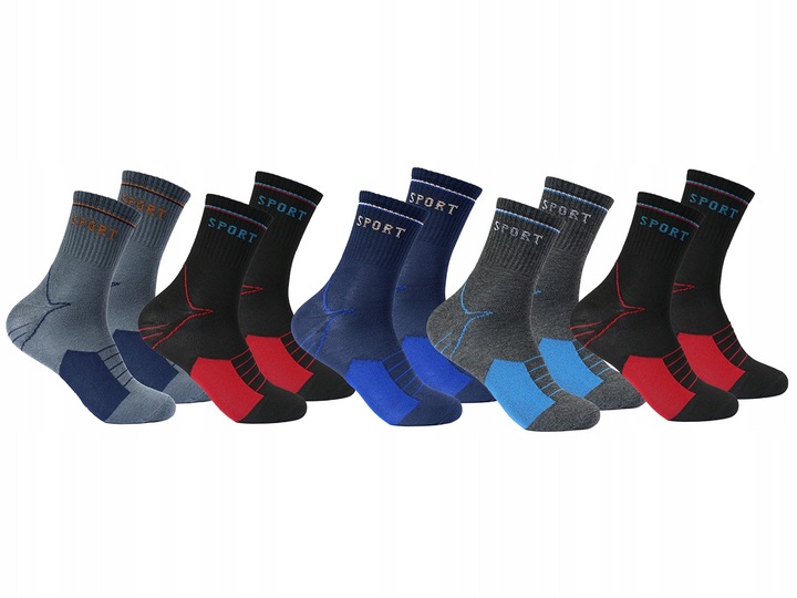 SKARPETY męskie SKARPETKI bawełniane SPORTOWE ~ 39-42 ZESTAW 20 par skarpet