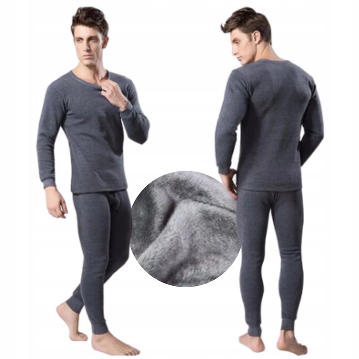 3X MĘSKIE KALESONY ZIMOWE CIEPŁE TERMO POLAROWE BAWEŁNA 3 KOLORY S/M