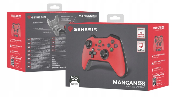 Kontroler GENESIS Mangan 400 PC Switch Czerwony