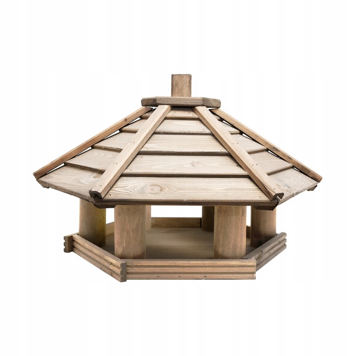 Karmnik dla ptaków drewniany sześciokątny duży KO_XXL_P - 63cm