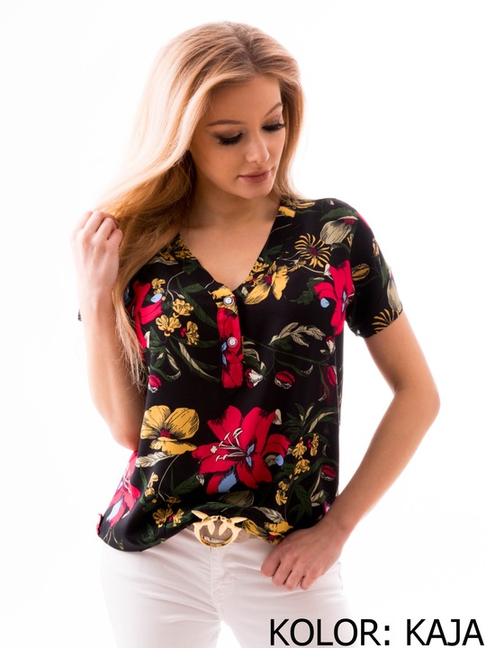 Stylowa Zjawiskowa Zwiewna BLUZKA Modny Wzór