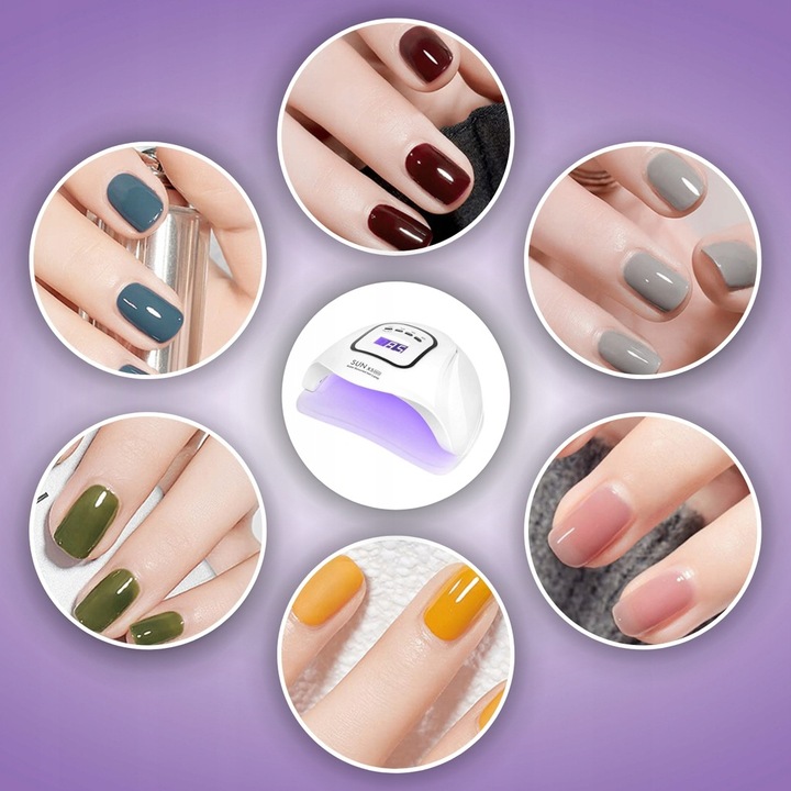 LAMPA UV DO PAZNOKCI LED 80W DO HYBRYD ŻELI MOCNA SUN X5 MAX BIAŁA LCD