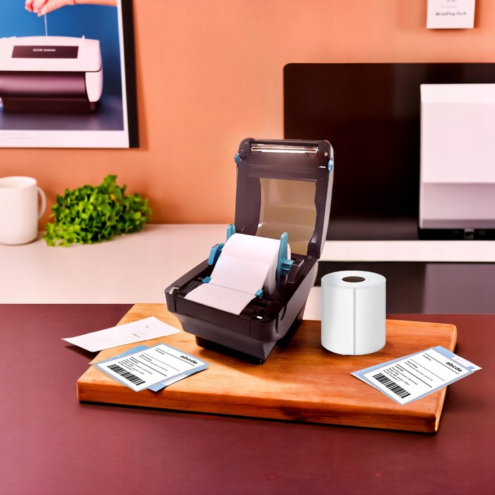 Drukarka Termiczna Etykiet Kurierskich Samoprzylepnych WiFi Bluetooth USB