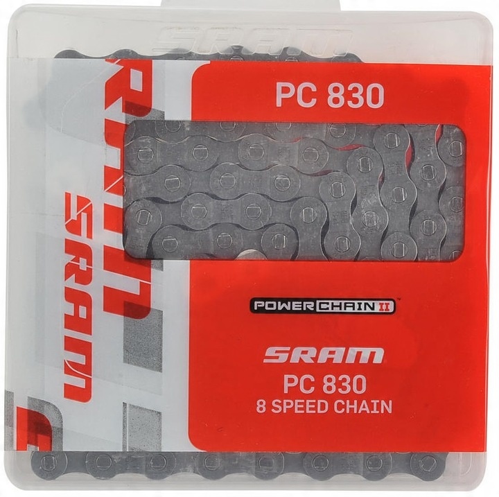 Łańcuch rowerowy SRAM PC-830 6/7/8 rzędowy + spinka, 114 ogniw