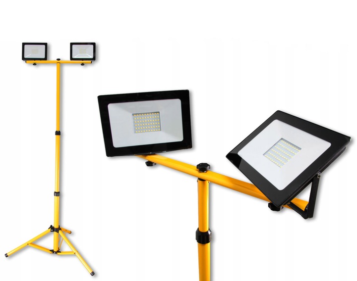 HALOGEN Naświetlacz LED 2x 50W IP65 + STATYW 140cm