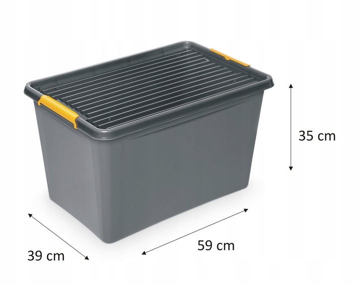 Pojemnik plastikowy 60L z pokrywką organizer pudełko skrzynia kosz box