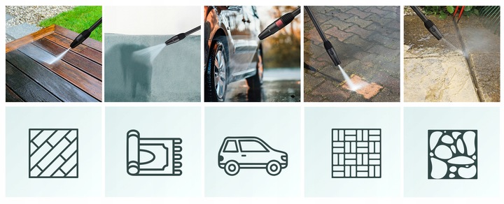 SAMOSSĄCA MYJKA CIŚNIENIOWA MOCNA POMPA 2000W TURBO DYSZA L6 ZWIJACZ