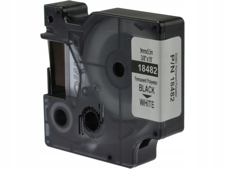 ORYGINALNA Taśma DYMO IND Rhino poliestrowa 9mm x 5,5m biała / czarny