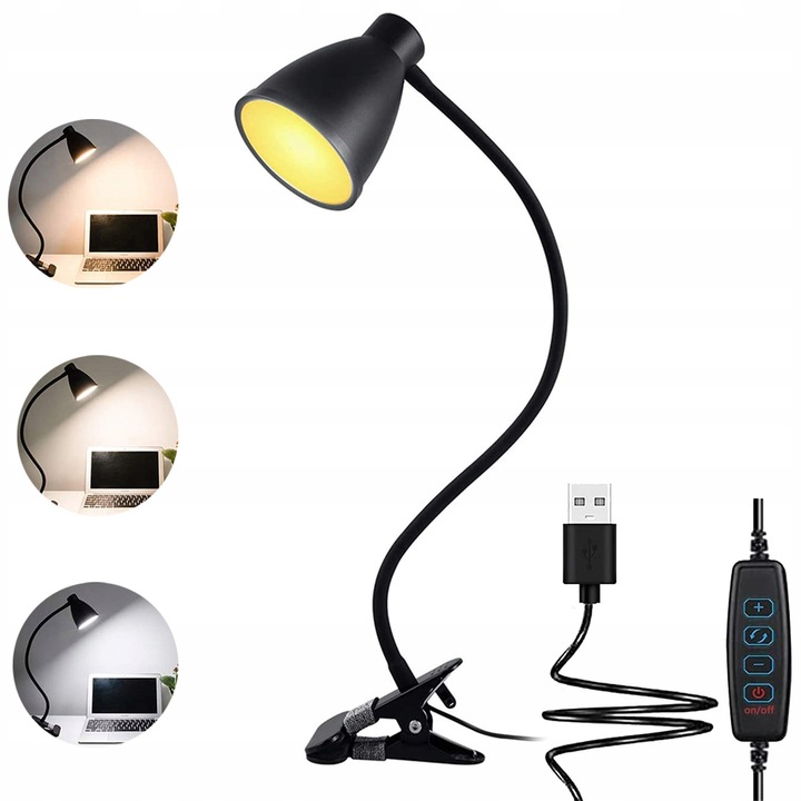Lampka Lampa LED Biurkowa Kreślarska Na Klips Regulacja Światła 40xLED