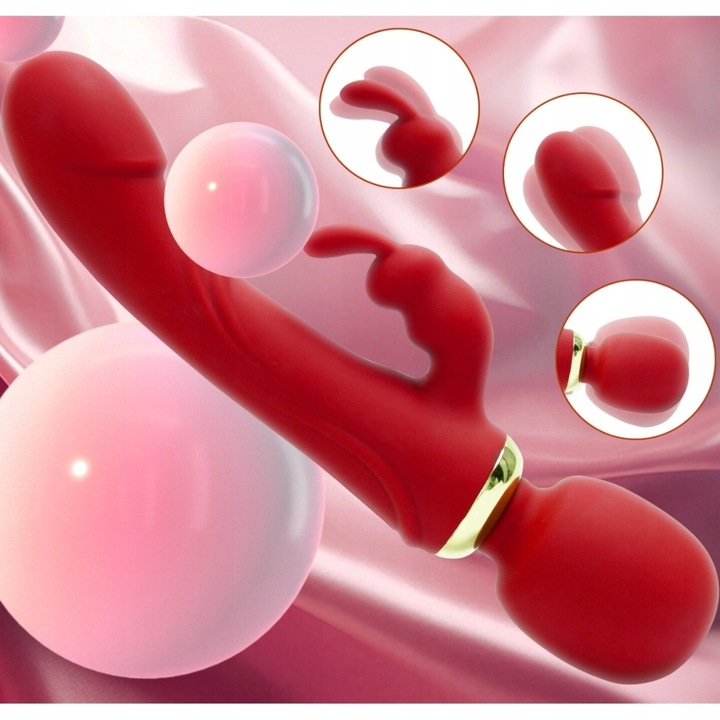 WIBRATOR KRÓLICZEK 3W1 PUNKTU G MASAŻER DWUSTRONNY 2500 DRGAŃ NA MINUTĘ