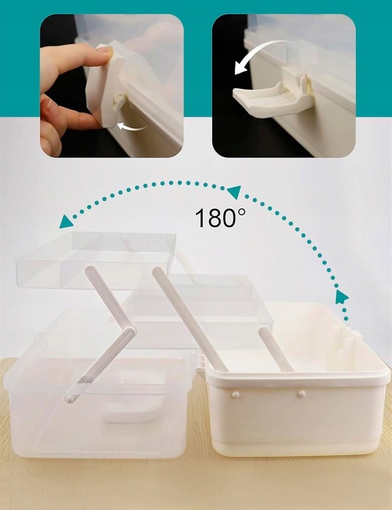 ORGANIZER POJEMNIK NA LEKI TABLETKI DUŻA ROZKŁADANA APTECZKA XXL PUDEŁKO