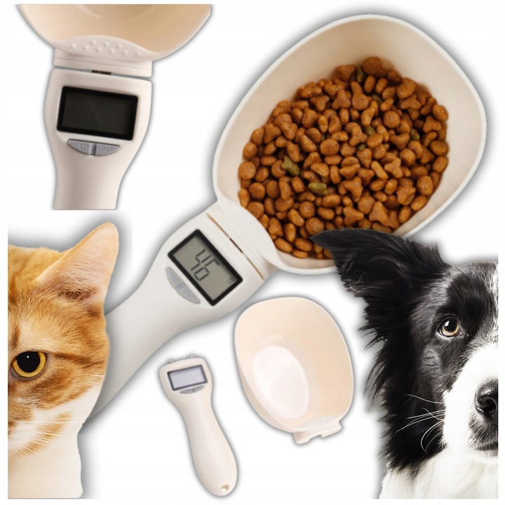 ELEKTRONICZNA MIARKA ŁYŻKA LCD DLA PSA KOTA Z WAGĄ ŁOPATKA DO KARMY 800G XL