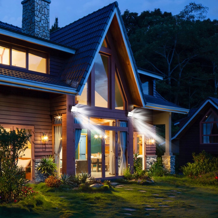 LAMPA SOLARNA LED DO OGRODU GARAŻU Z CZUJNIKIEM ZMIERZCHU RUCHU + PILOT