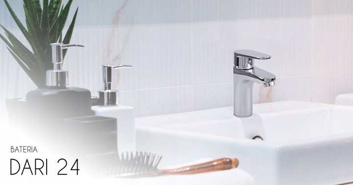 Bateria umywalkowa stojąca srebrna łazienkowa kran do umywalki chrom