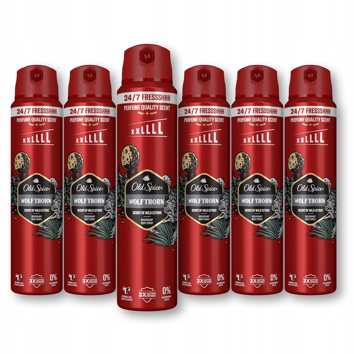 Old Spice Wolfthorn Dezodorant męski w sprayu, 6 x 250ml